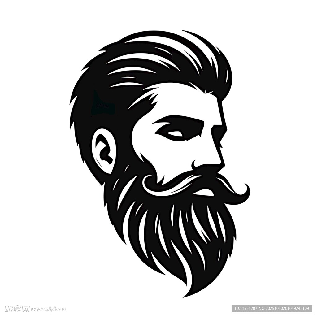 时尚男士胡须发型头像