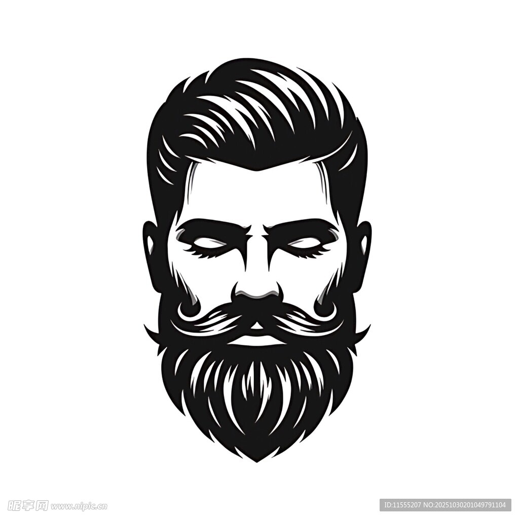 时尚男士胡须发型头像