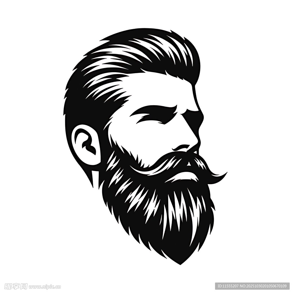 时尚胡须男士头像设计