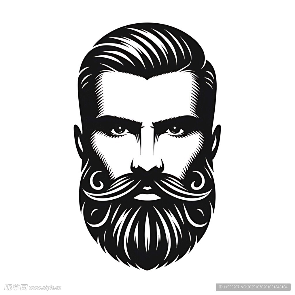 时尚男士胡须头像设计