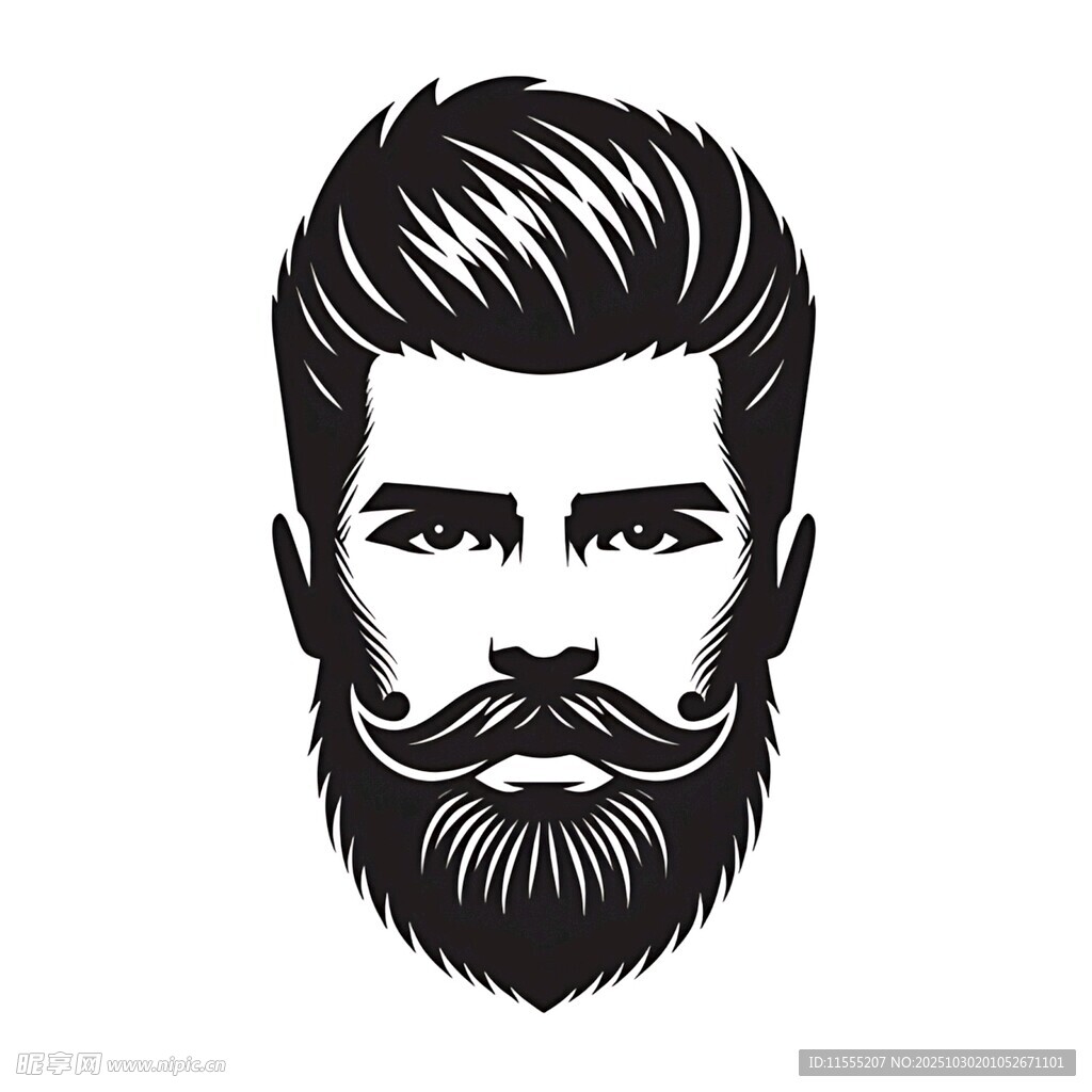 时尚有型男士胡须头像