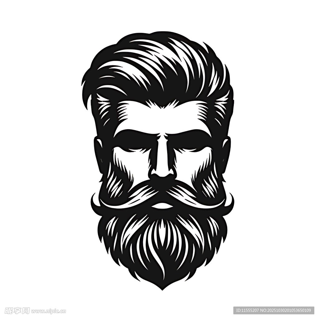 时尚男士胡须发型头像