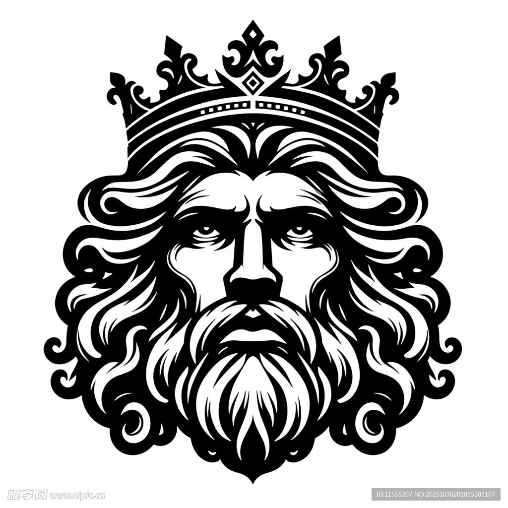 戴皇冠的威严男子头像