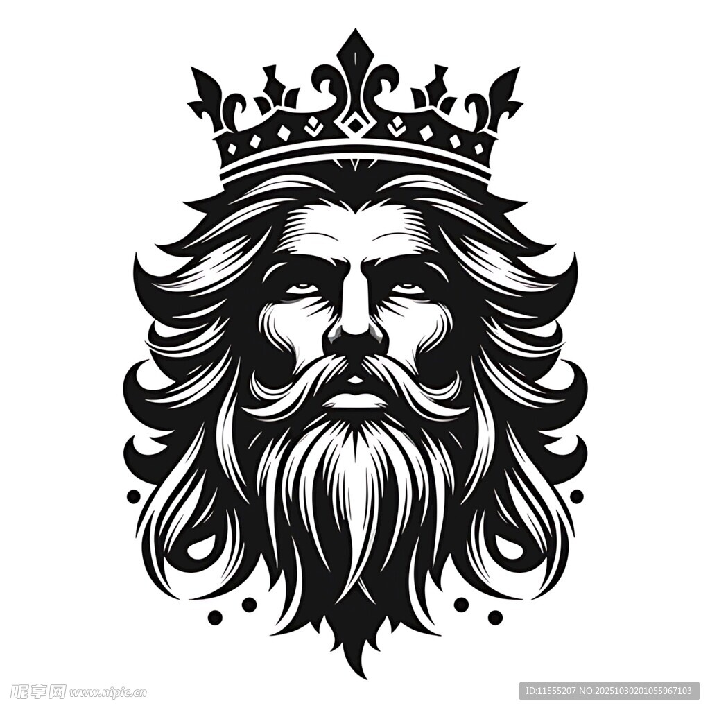 头戴皇冠的威严男子头像