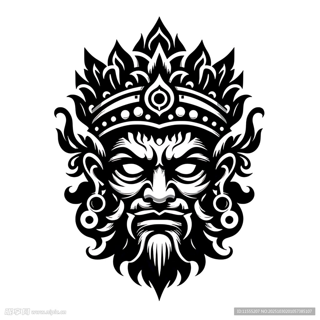 神秘威严的传统面具图案