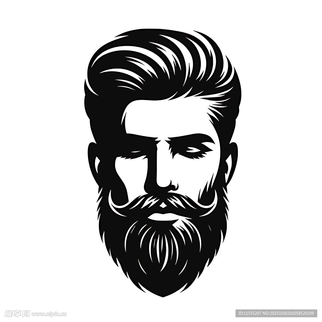 时尚型男胡须头像设计