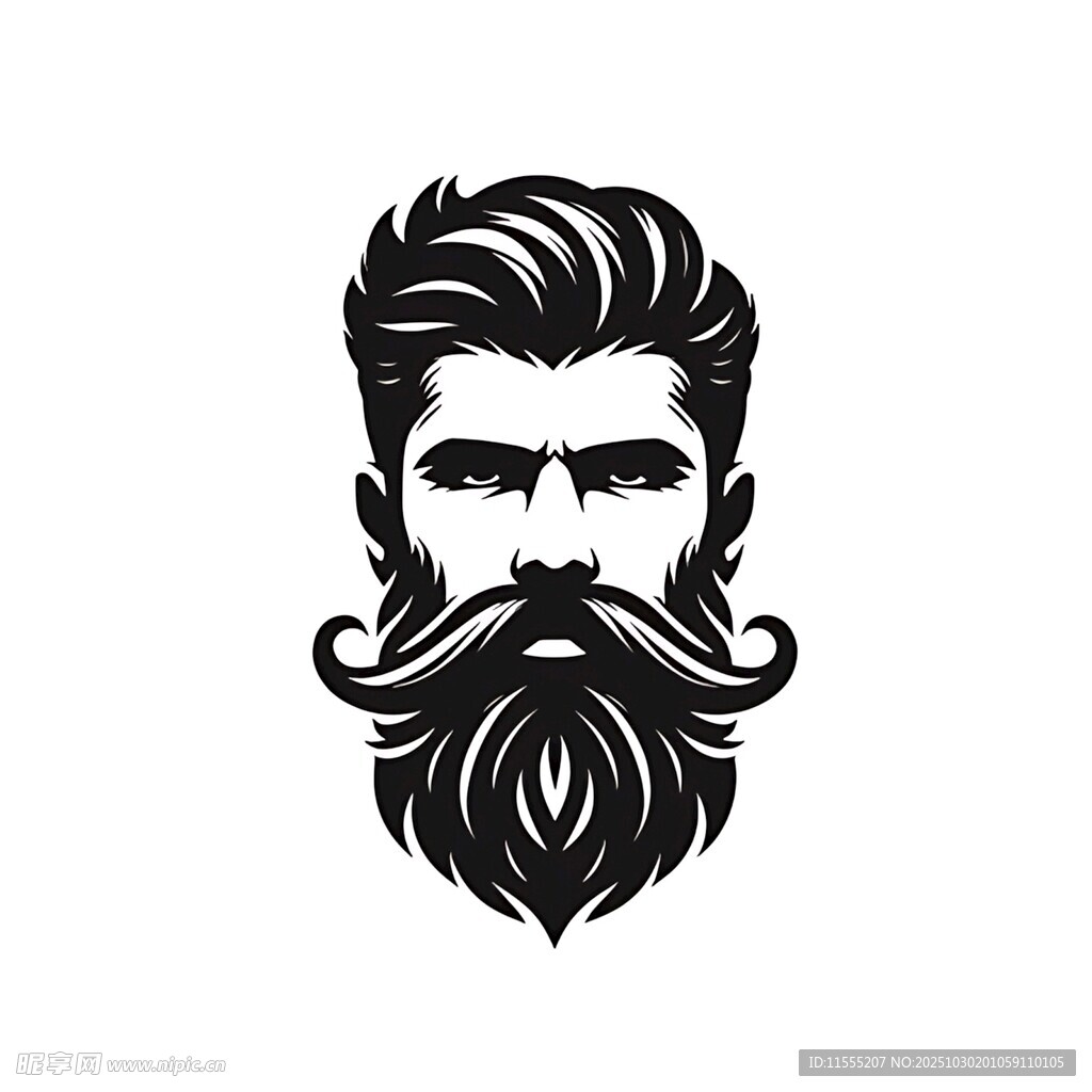 个性胡须男士头像设计