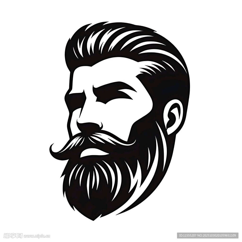 复古胡须男士头像