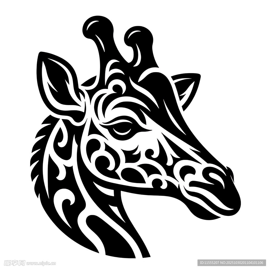 长颈鹿图腾图案设计