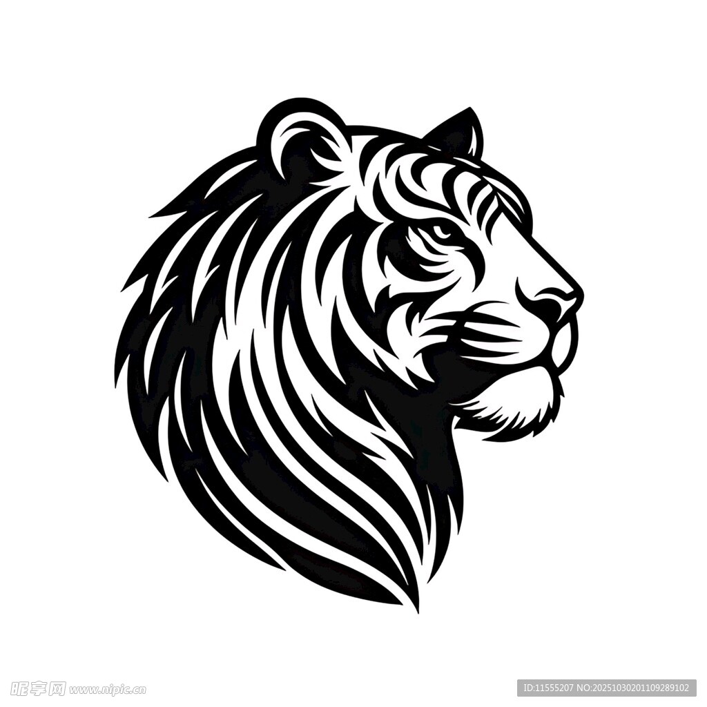 老虎头像标志设计