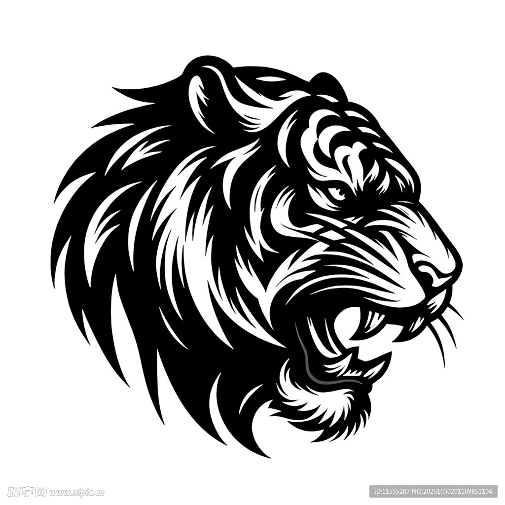 咆哮的老虎头像