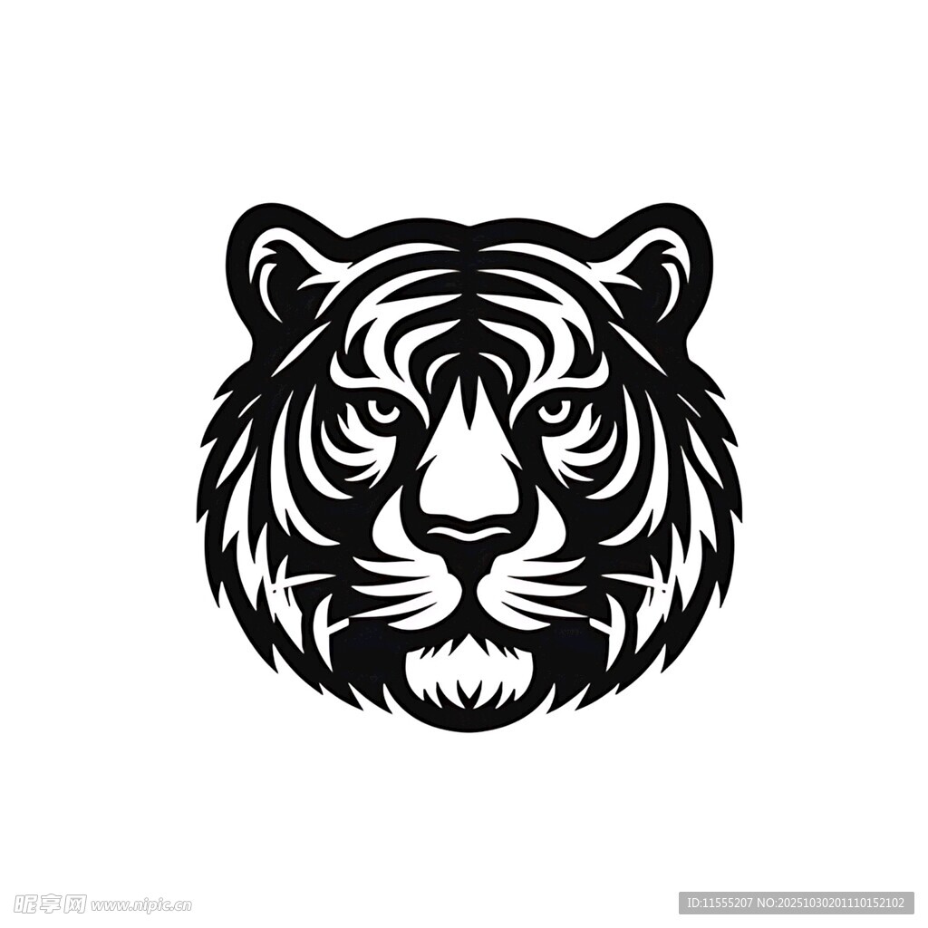 老虎头像图案设计