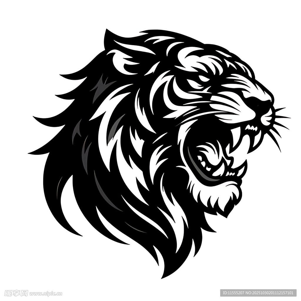 咆哮的老虎头像