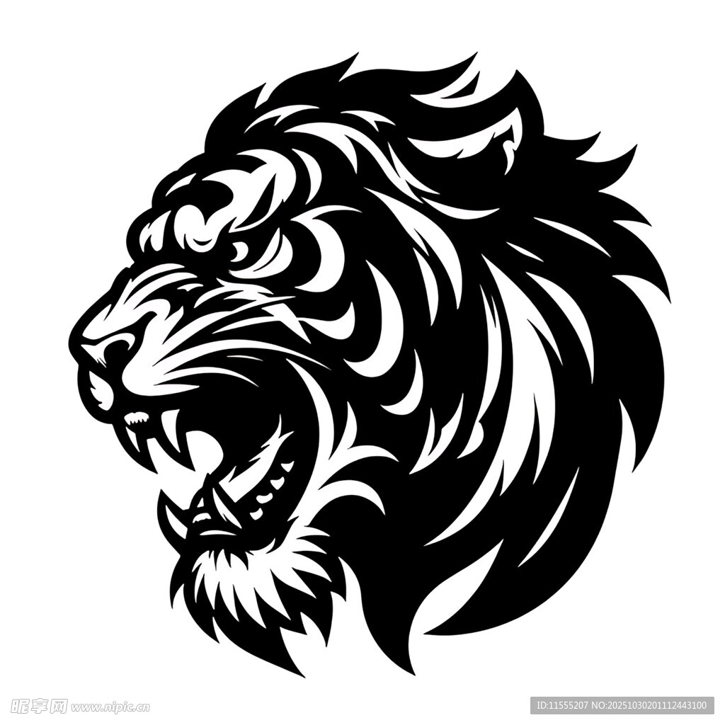 咆哮的老虎头像