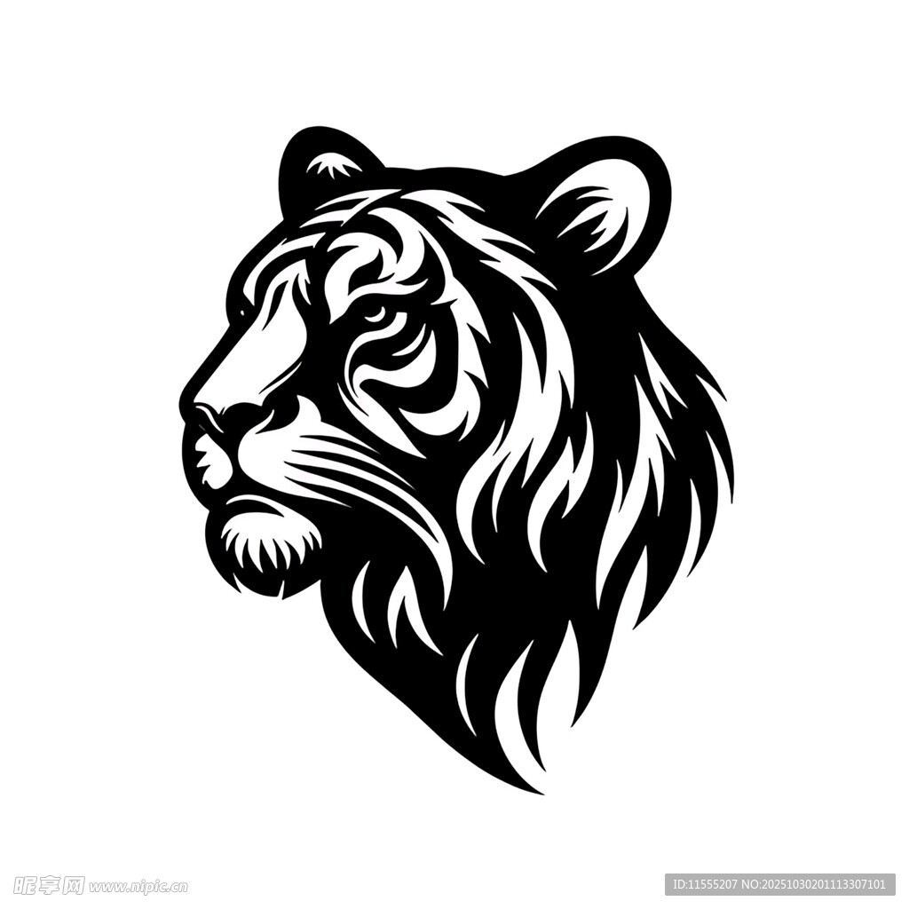 老虎头像图案设计