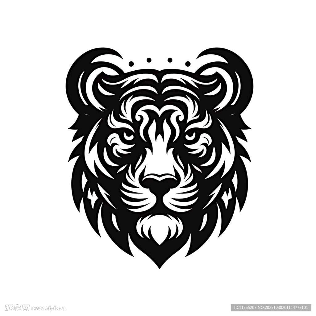 简约老虎头像标志设计