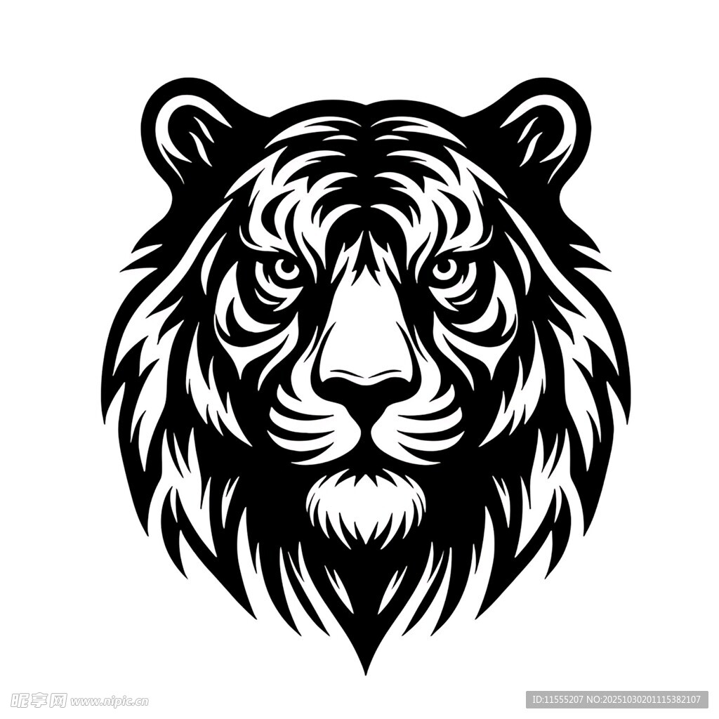 老虎头像图案设计