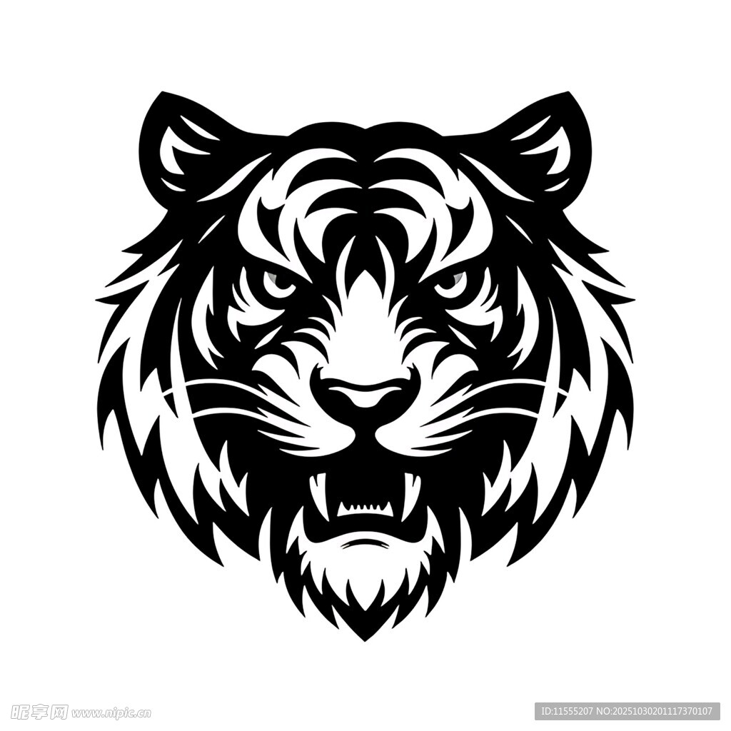 咆哮的老虎头像