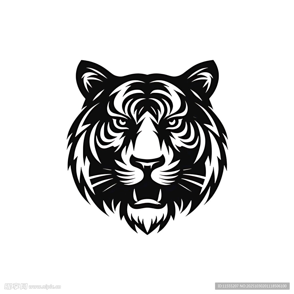 老虎头像标志设计