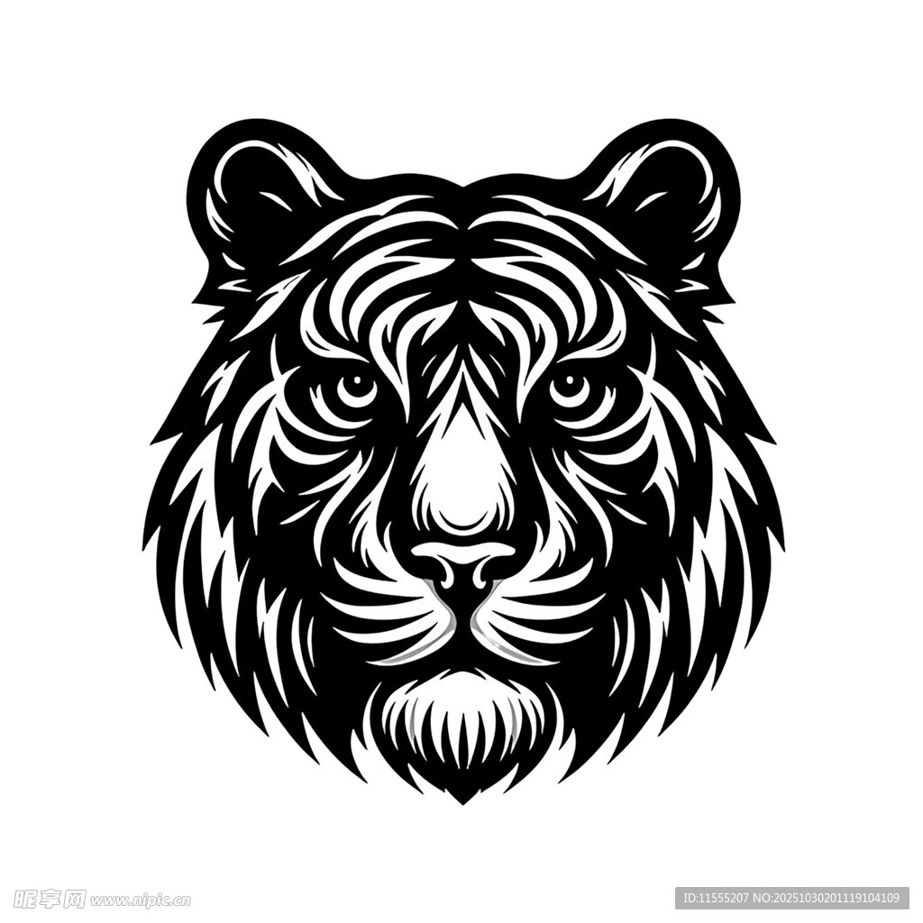 老虎头像图案设计