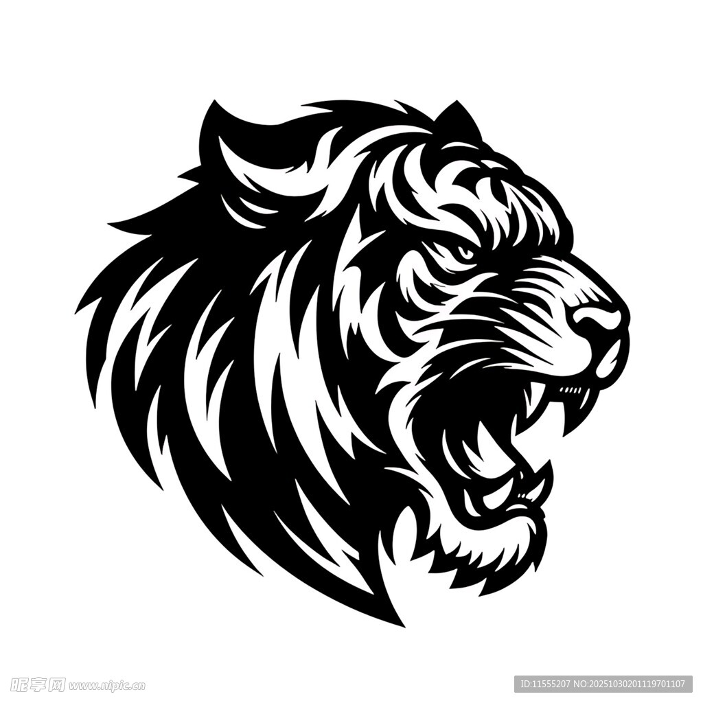 咆哮虎头标志