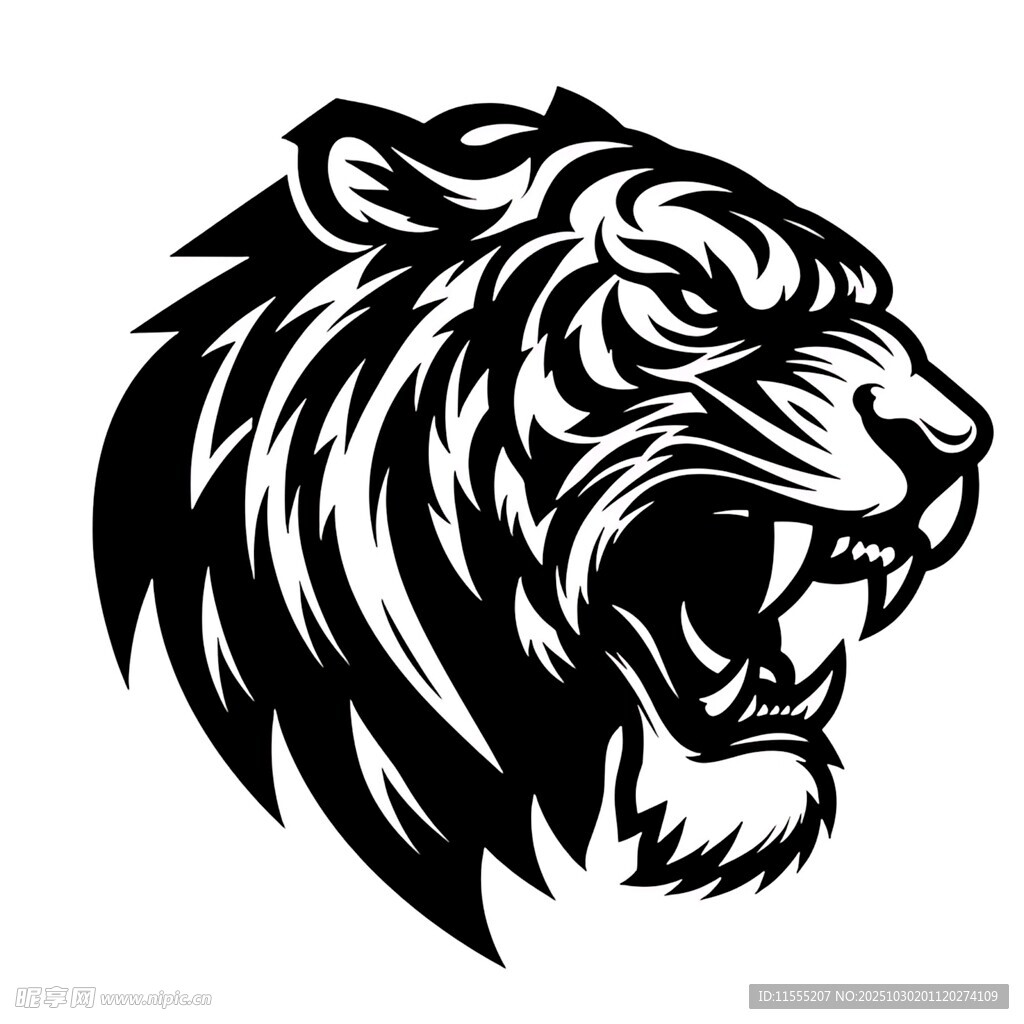 咆哮的老虎头像