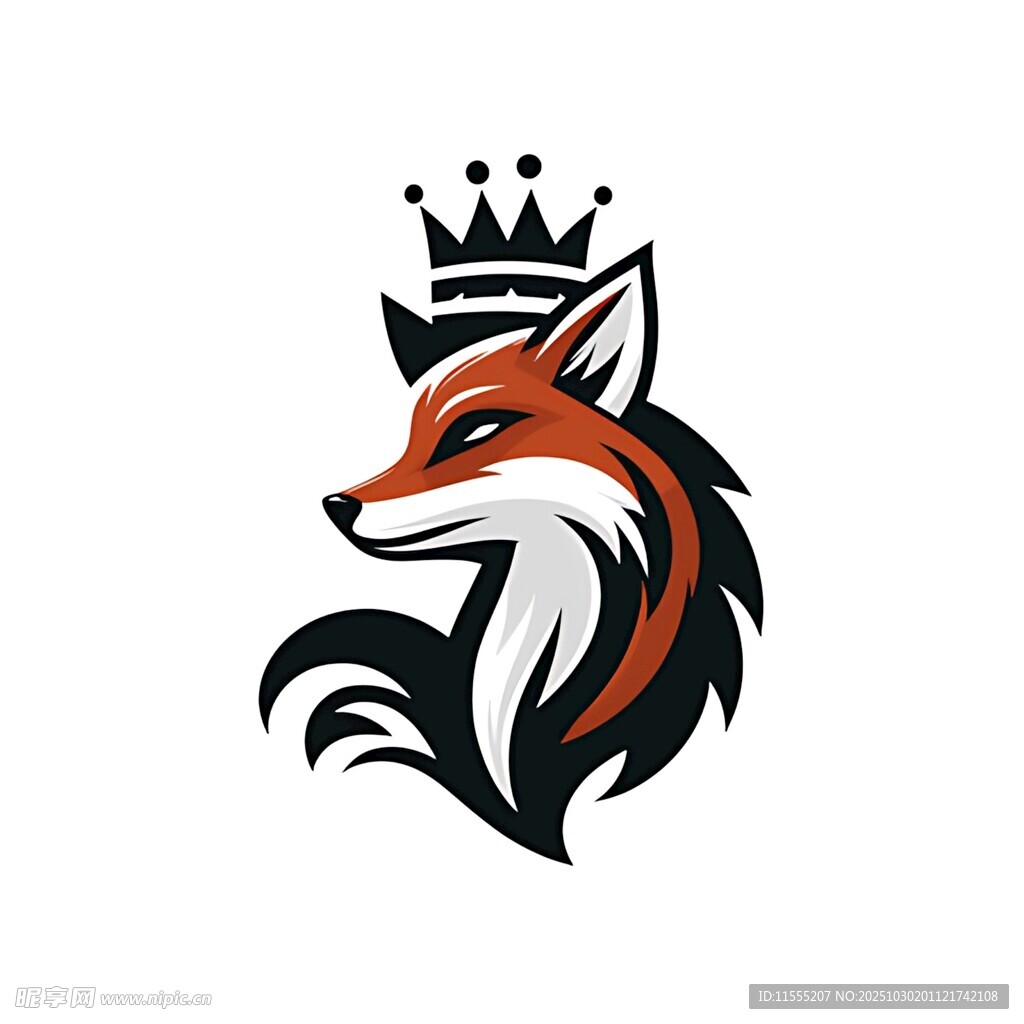 戴皇冠的狐狸标志