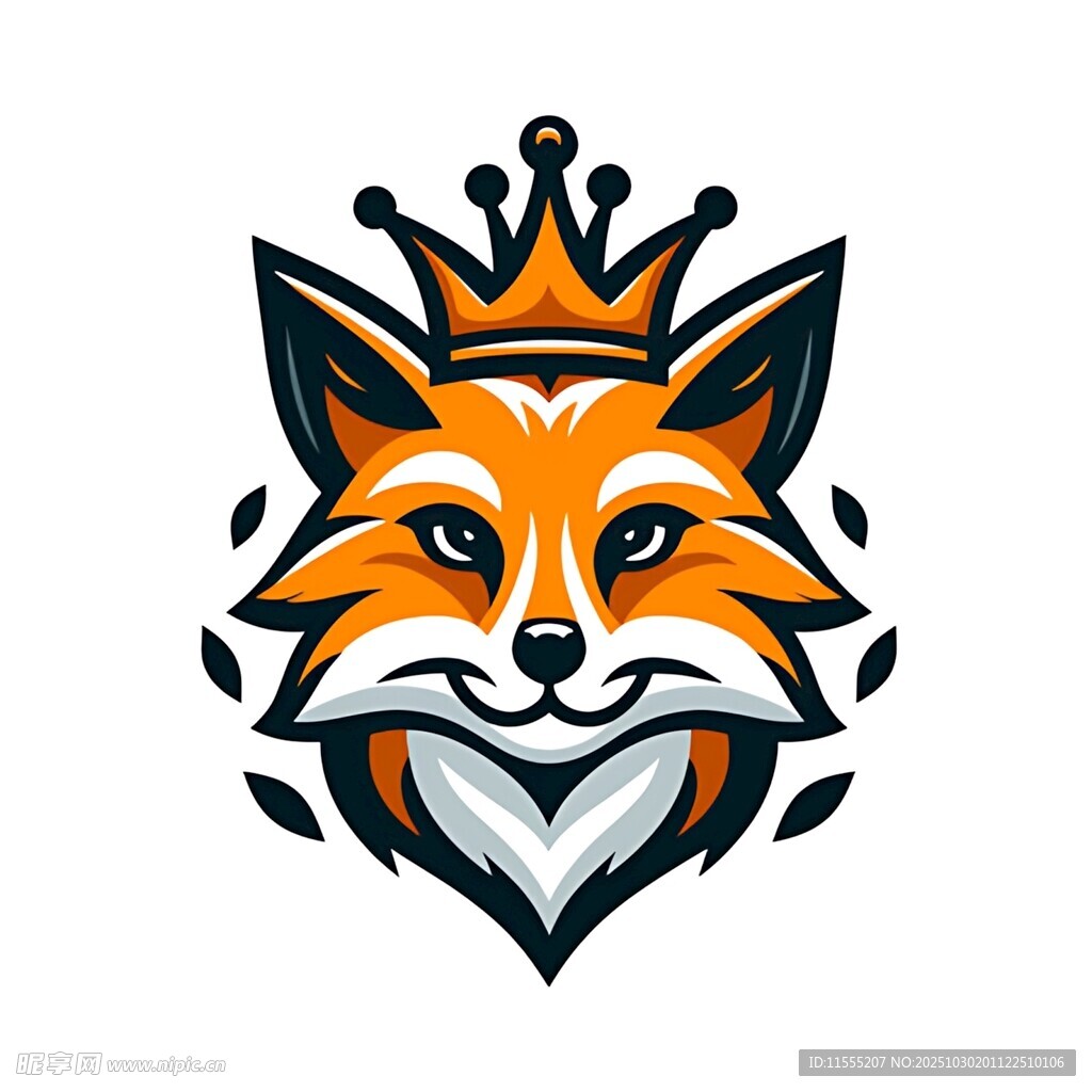 戴皇冠的狐狸标志