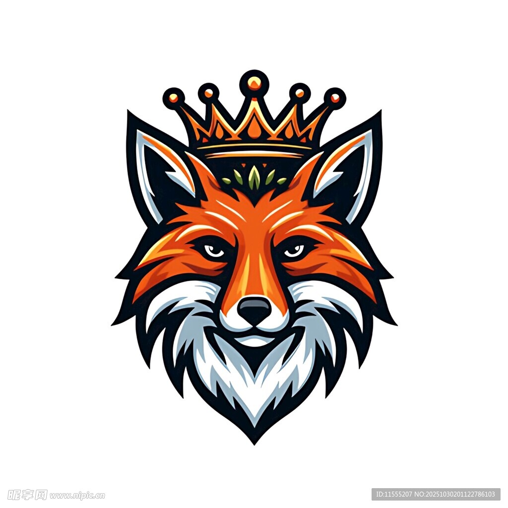 戴皇冠的狐狸标志