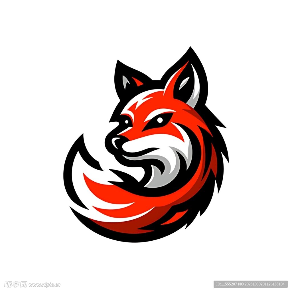 狐狸主题动感品牌标志
