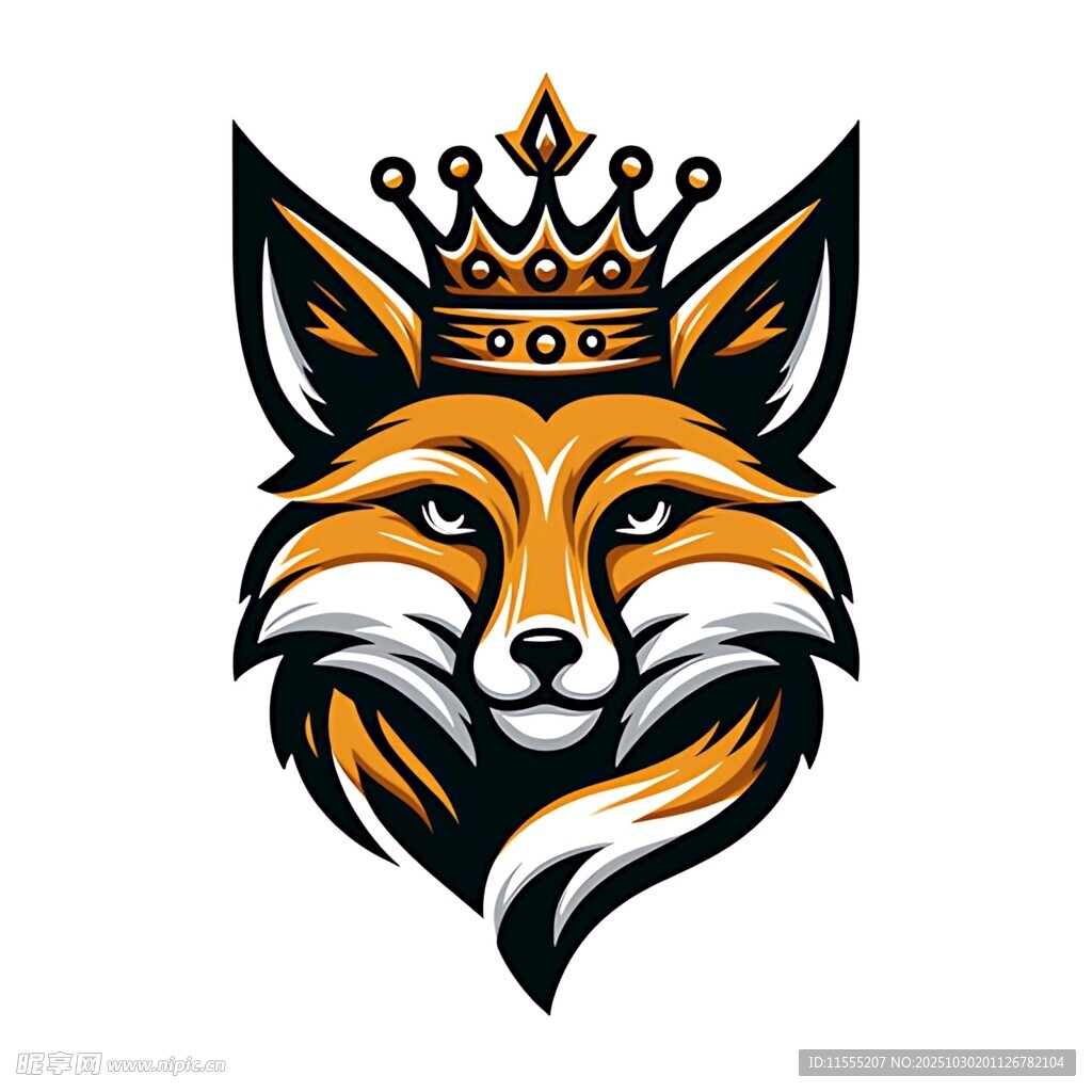 戴皇冠的狐狸标志