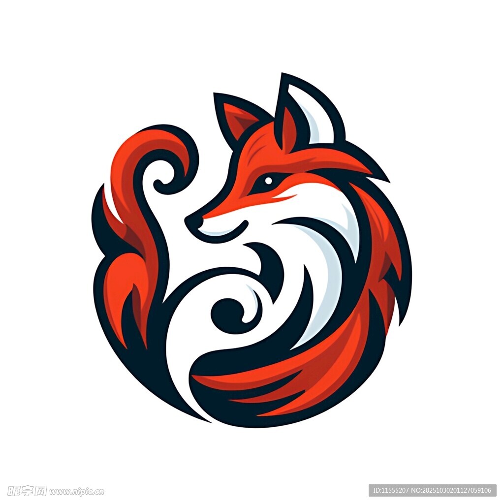 狐狸主题动感标志设计