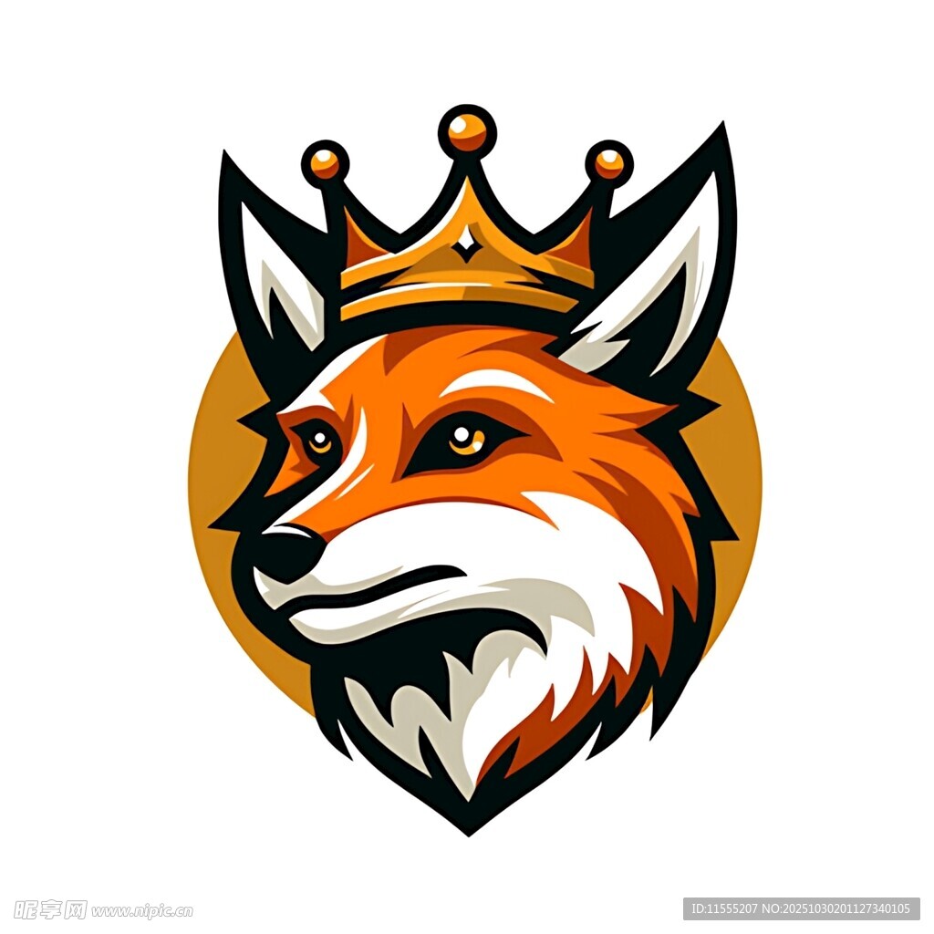 戴皇冠的狐狸标志