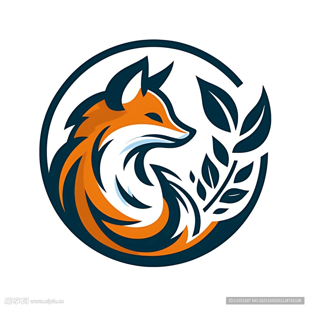 狐狸叶饰标志设计