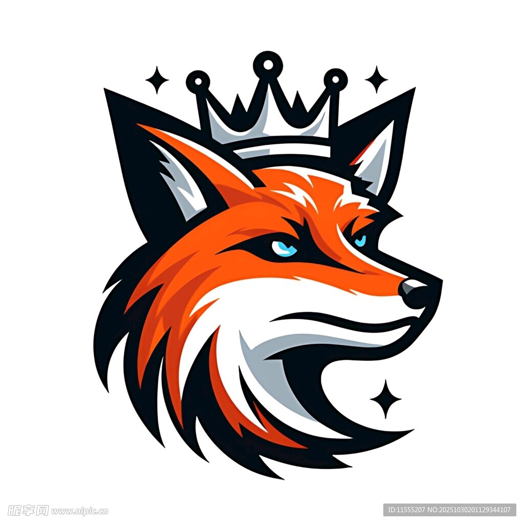 戴皇冠的狐狸运动标志