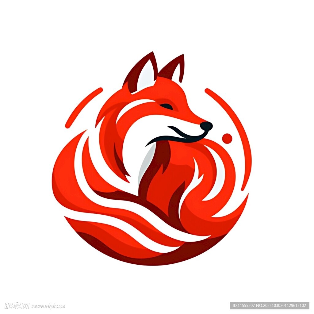 火焰狐狸标志设计