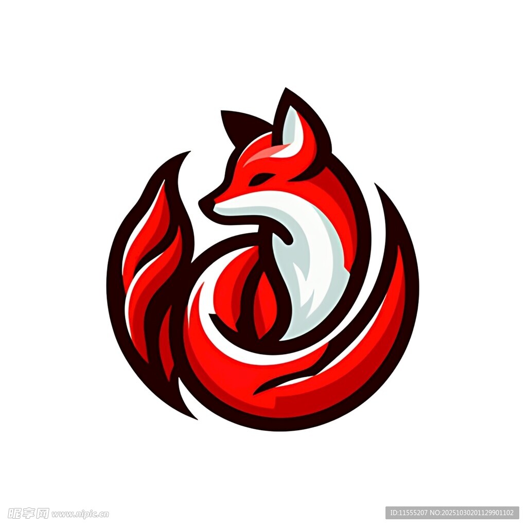 红色狐狸标志设计