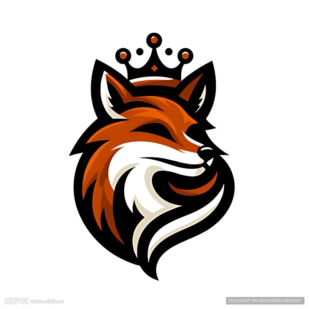 狐狸皇冠标志设计