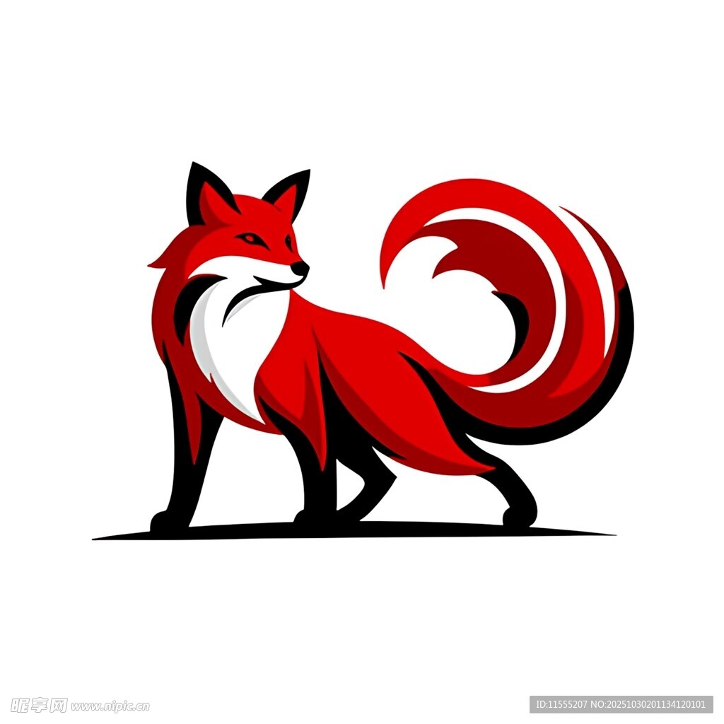 红色狐狸标志设计
