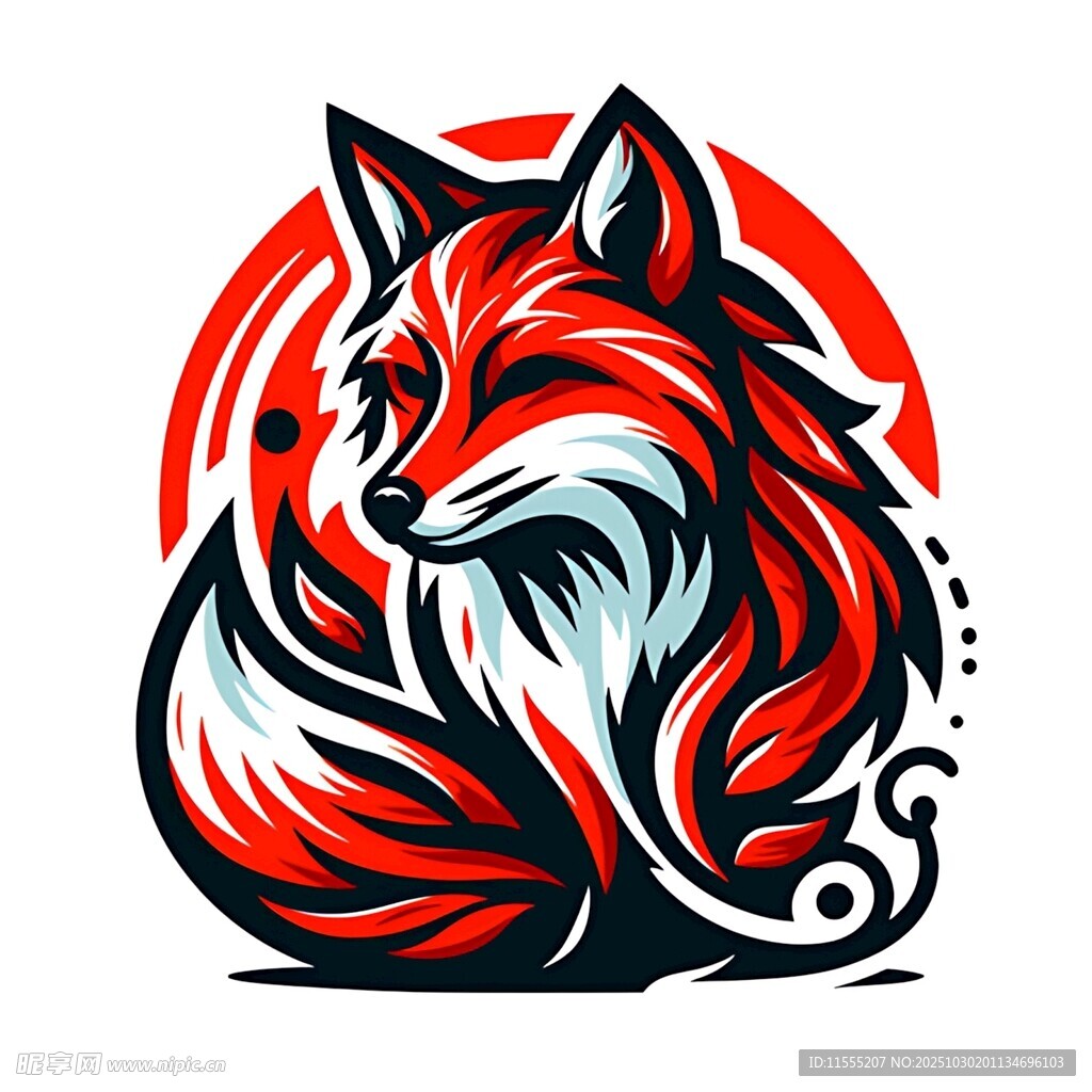 红狐插画灵动线条艺术感