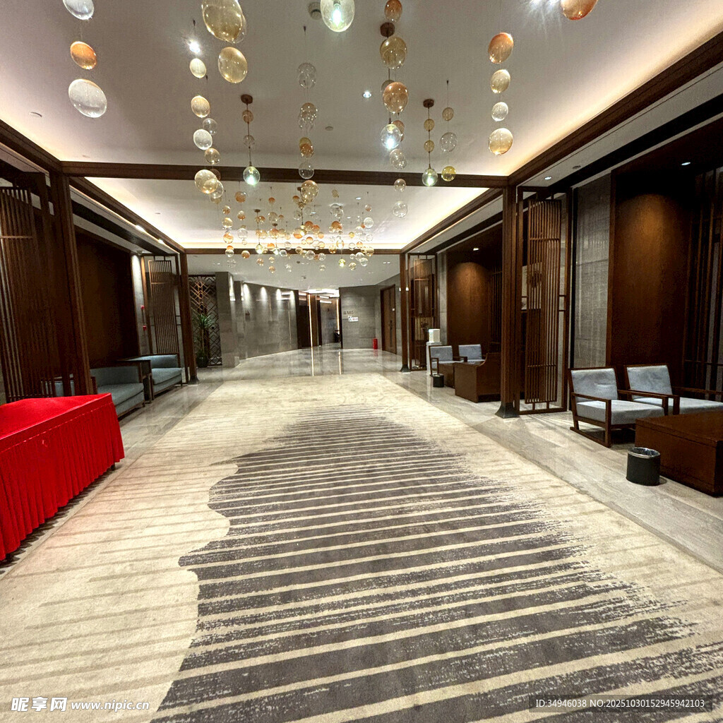 豪华宽敞的室内走廊空间