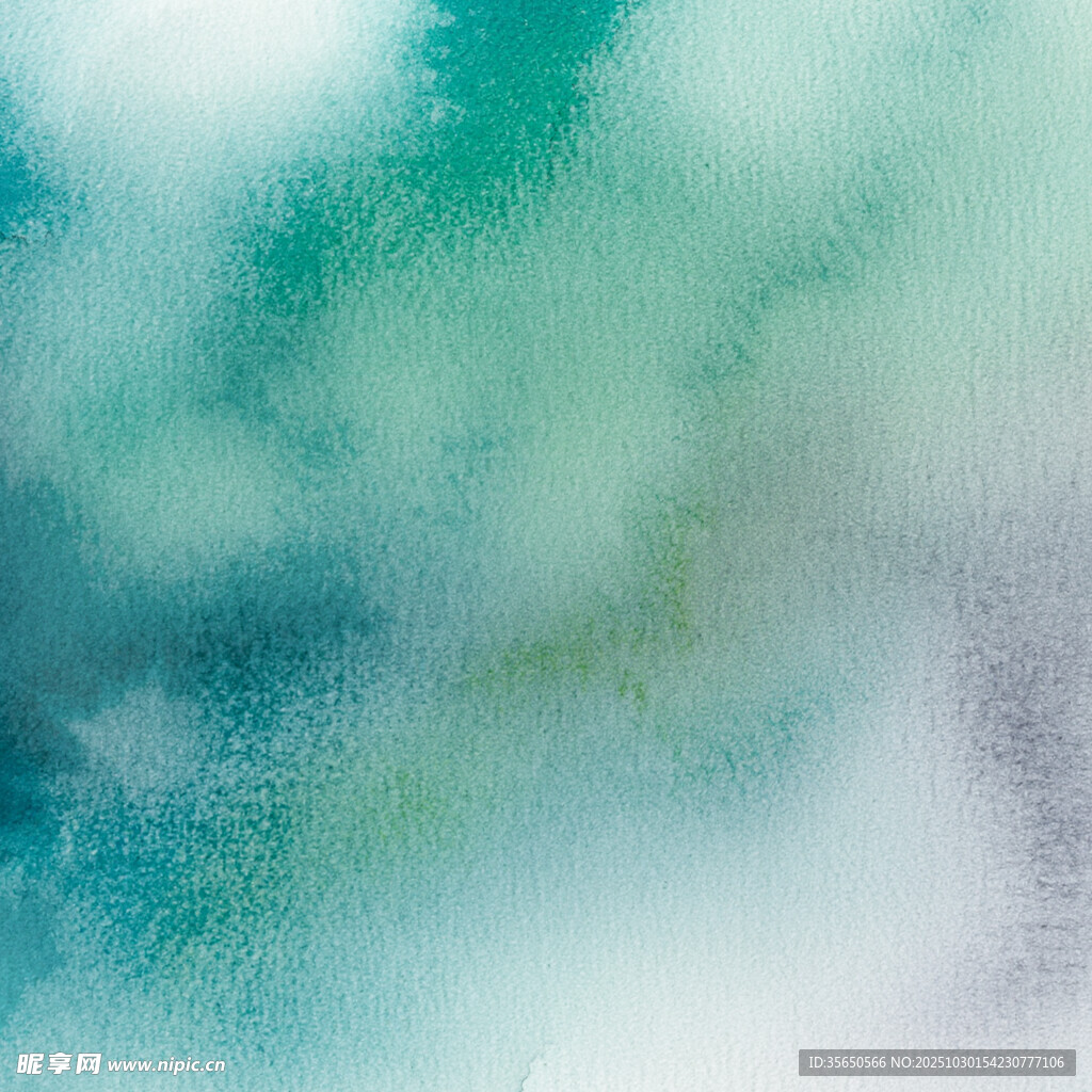 梦幻蓝绿渐变水彩背景图