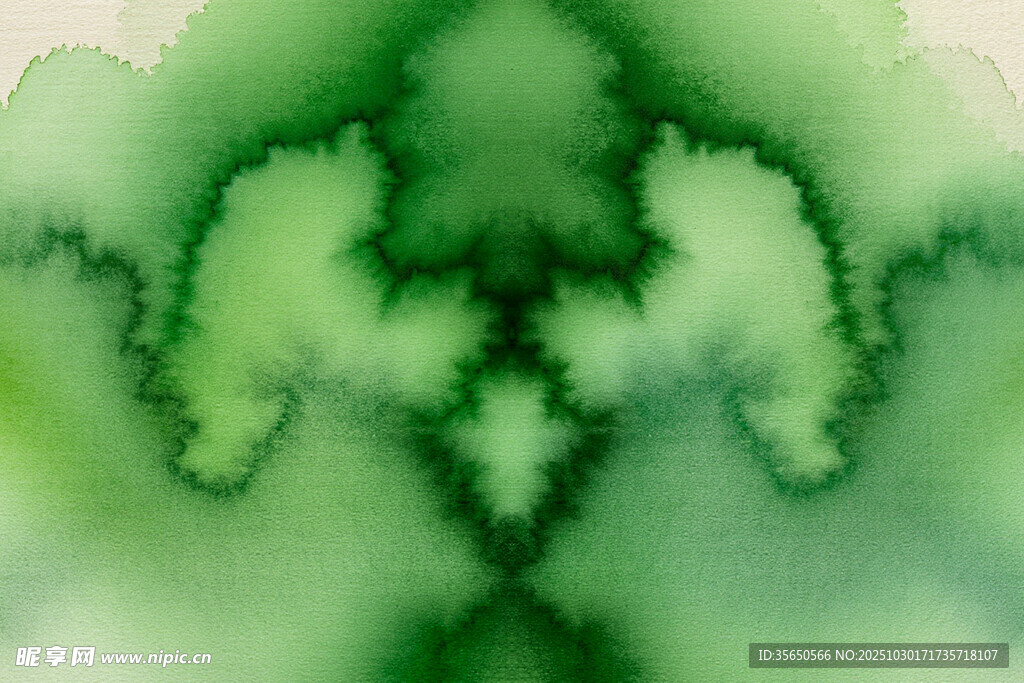 梦幻绿色抽象水彩纹理图案