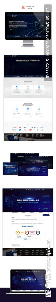 多样蓝色官网界面设计展示