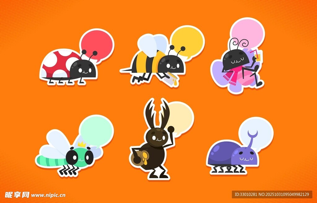 可爱卡通动物气球贴纸