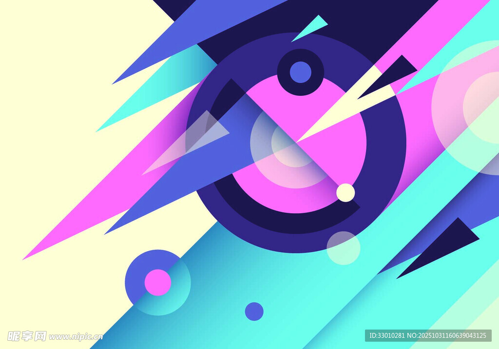 抽象几何多彩艺术图案