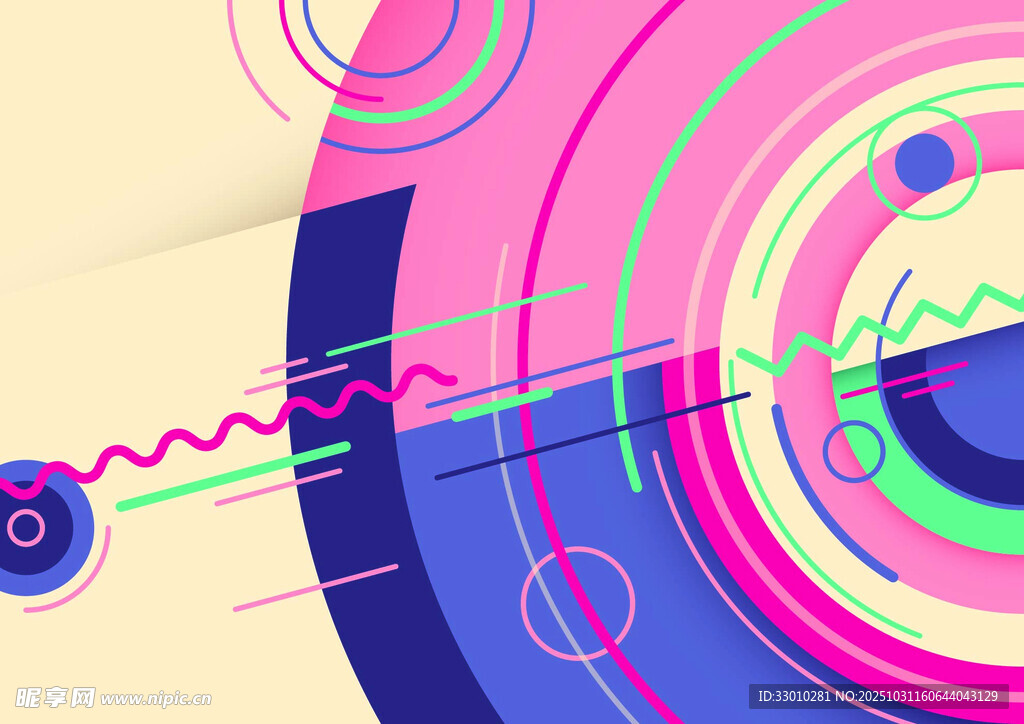 炫彩几何线条抽象艺术图