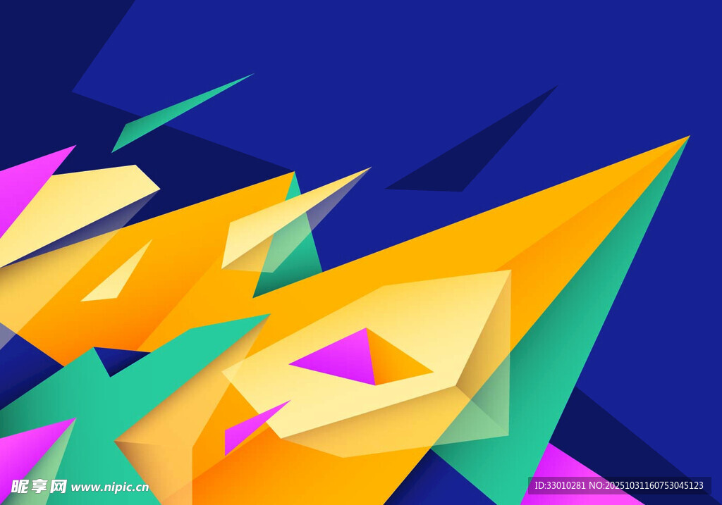 多彩几何抽象艺术图案