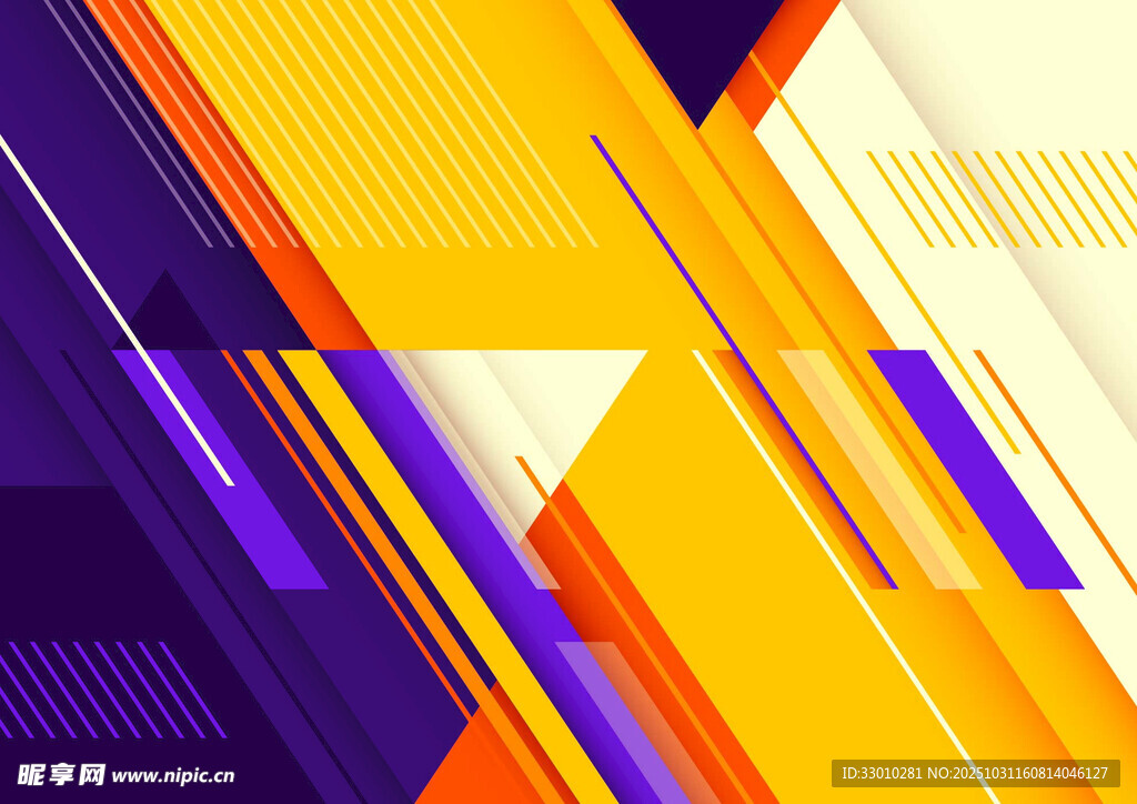 多彩几何抽象线条背景图