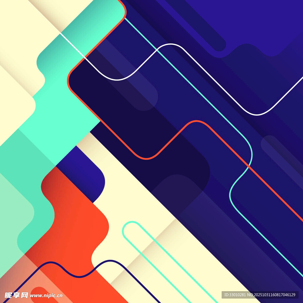 多彩几何线条抽象背景图